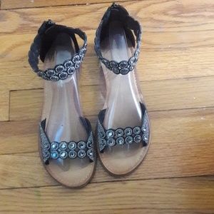 Black rhinestone sandals brand new